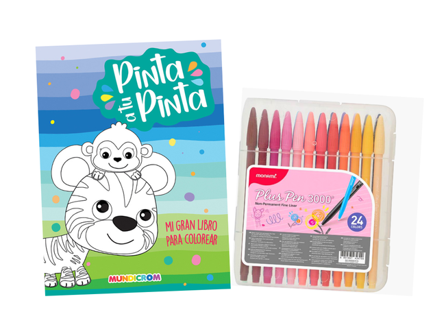 Pack 24 lapices MONAMI + Libro Pinta a tu Pinta -0