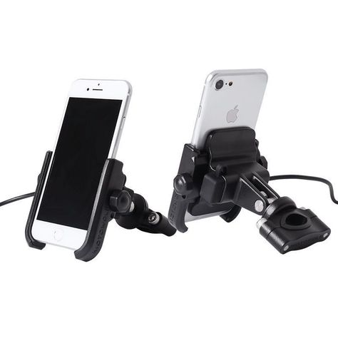 Soporte de Aluminio para celular mas cargador USB Motowolf 2805-1