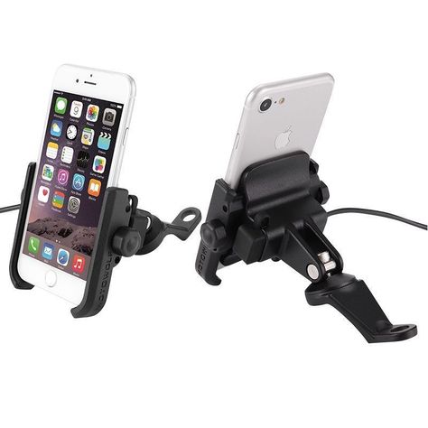 Soporte de Aluminio para celular mas cargador USB Motowolf 2805-2