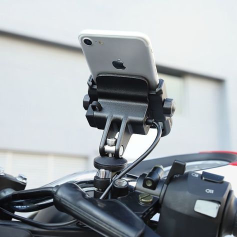 Soporte de Aluminio para celular mas cargador USB Motowolf 2805-3