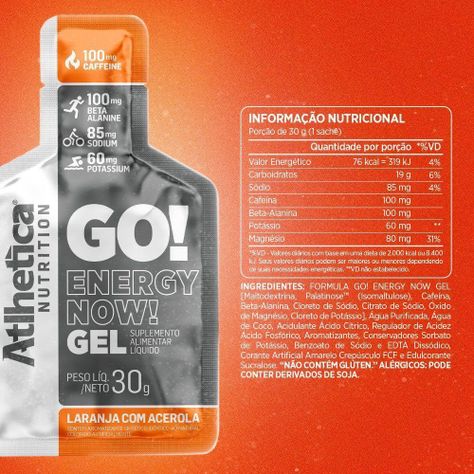 Gel Energizante Go! 10 Unidades  Naranja - Atlhetica-1