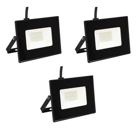 Pack 3 Foco Proyector De Area Led Exterior 50w Sec Frío-0