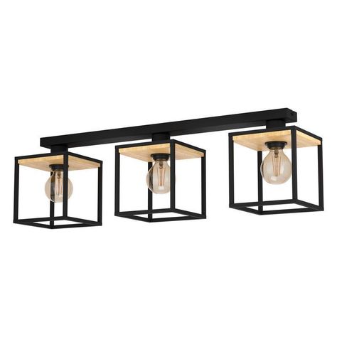 LAMPARA DE TECHO LIBERTAD NEGRO E27 3X40W-0