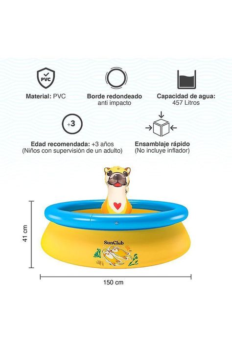 Piscina Inflable Nutria 457 L 41x150 cm Amarillo-2