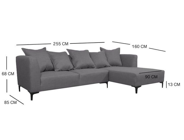 Seccional Cordelia Chenille Tipo Lino Gris-3