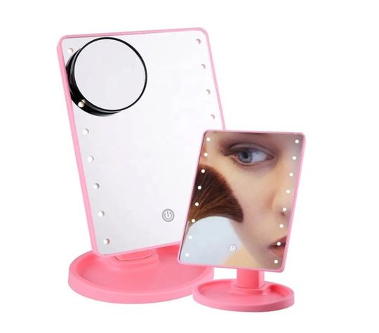 Espejo Led De Maquillaje Con Pedestal Rotación 360°-3