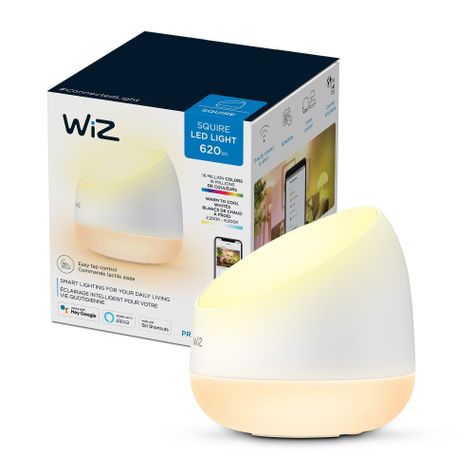 Lámpara De Mesa Smart LED WiZ Squire Wi-Fi colores Dual Zona Google Alexa Matter-0