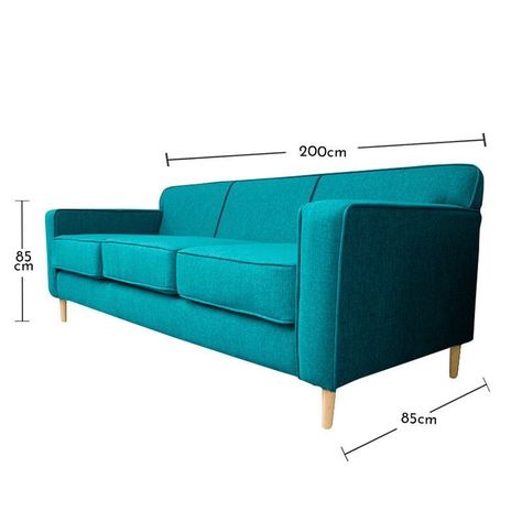 Sofá Lilen Chenille Tipo Lino Turquesa 3 Cuerpos-4