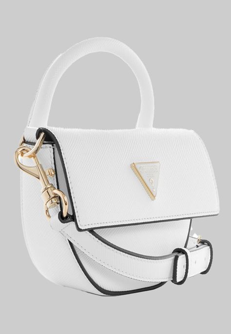 Mini Cartera Guess Eco Ivy Mini Top Handle Flap Whi Blanco-1