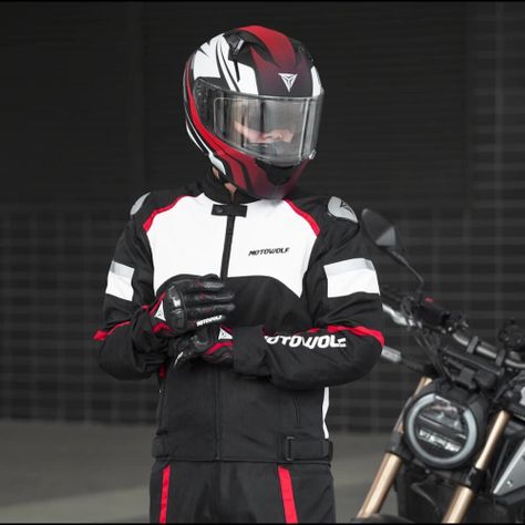 Chaqueta para motociclismo Oxford 610D Motowolf 0509 - Rojo-2