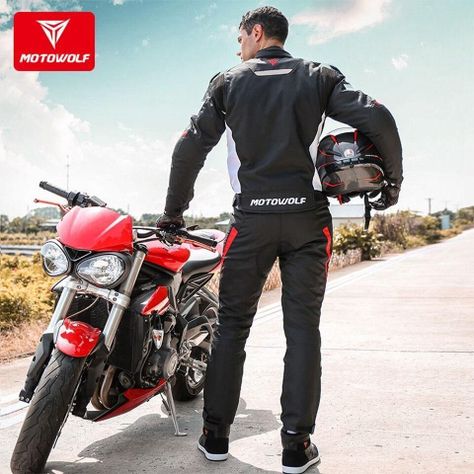 Chaqueta para motociclismo Oxford 610D Motowolf 0509 - Rojo-4
