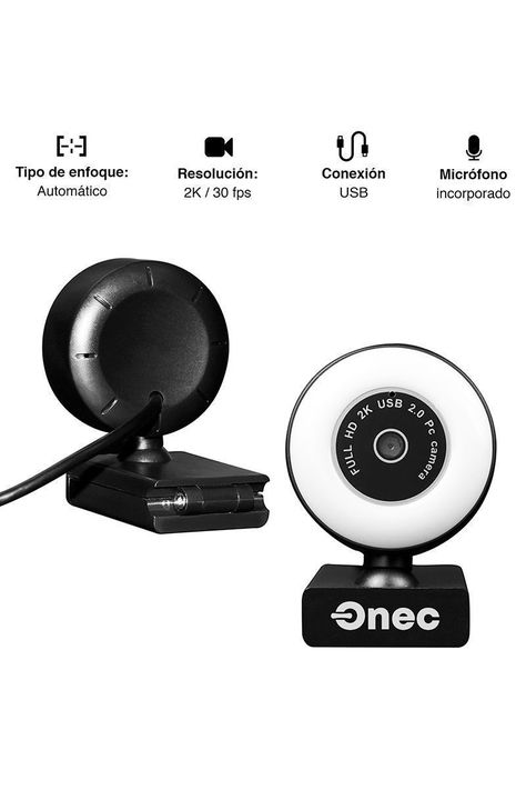 Web Cam Tik Tok 2560P 2K Aro de Luz y Trípode-1