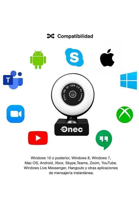 Web Cam Tik Tok 2560P 2K Aro de Luz y Trípode-4