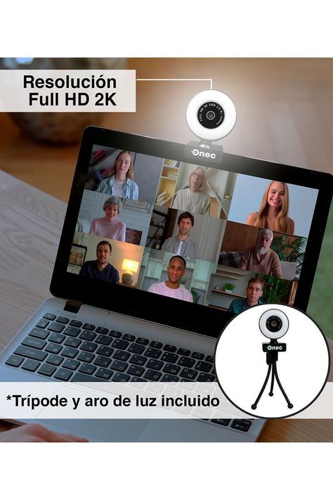 Web Cam Tik Tok 2560P 2K Aro de Luz y Trípode-5