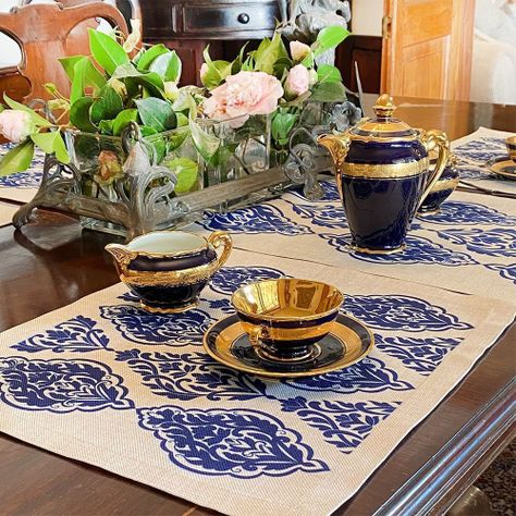 Set  Individuales linet natural Arabesque-2