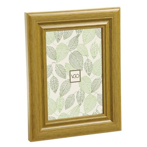 Marco plástico simil madera Beige 13x18 cm-0