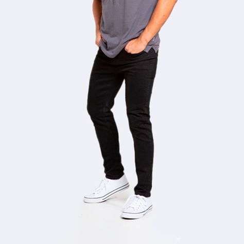 Jeans Hombre Skinny Negro Oscuro-0