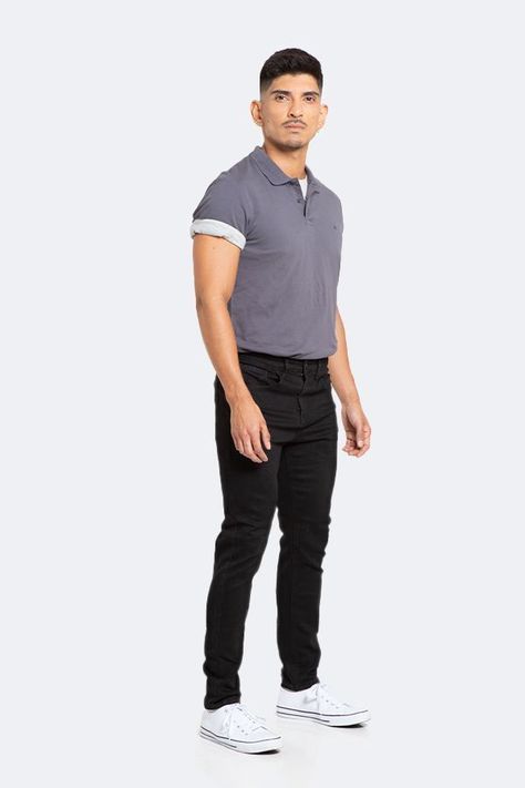 Jeans Hombre Skinny Negro Oscuro-5