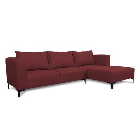 Seccional Suria Chenille Tipo Lino Rojo-1