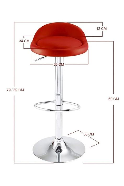 Pack 2 Piso Bar Altura Regulable Rojo-4
