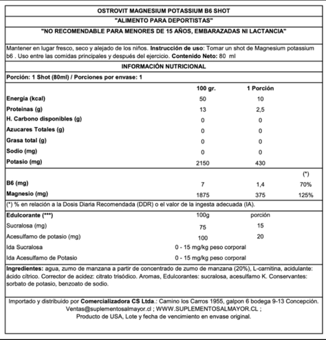 MAGNESIUM POTASSIUM + B6 80 ML – OSTROVIT-1