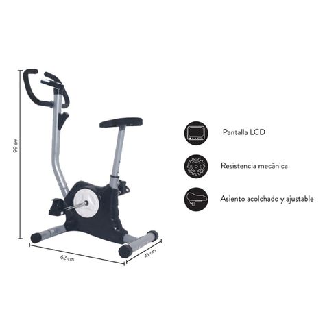 Bicicleta Estática E10 Gris-1