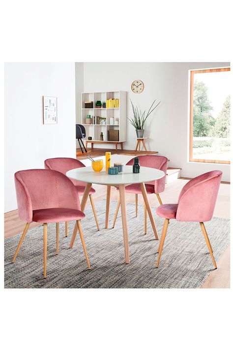 Pack 2 Sillas Comedor Lounge Terciopelo - Rosa-1