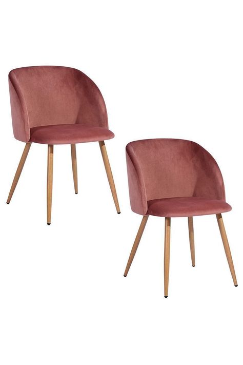 Pack 2 Sillas Comedor Lounge Terciopelo - Rosa-0