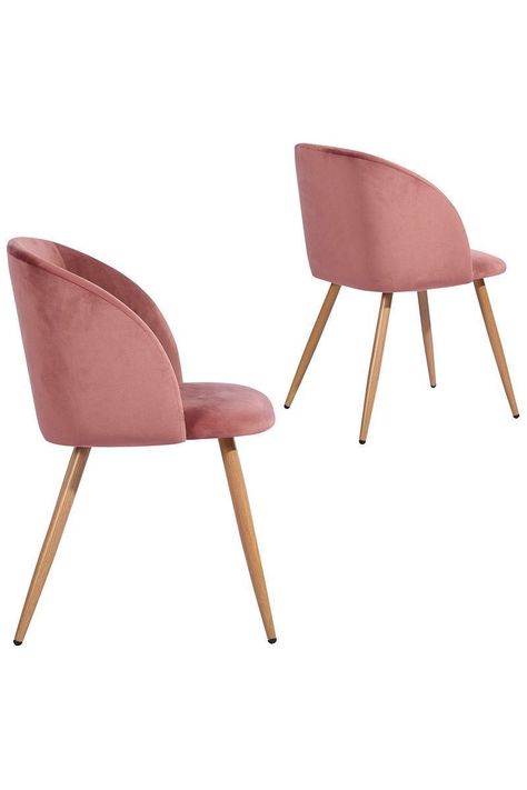 Pack 2 Sillas Comedor Lounge Terciopelo - Rosa-3