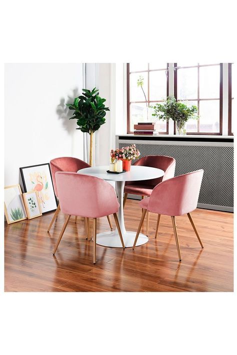 Pack 2 Sillas Comedor Lounge Terciopelo - Rosa-5