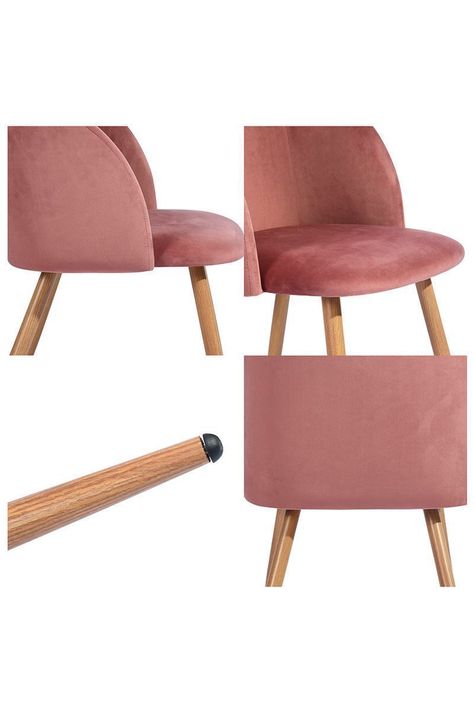 Pack 2 Sillas Comedor Lounge Terciopelo - Rosa-4