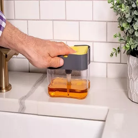 Dispensador De Jabón Lavaplatos Fregadero Porta Esponja-3