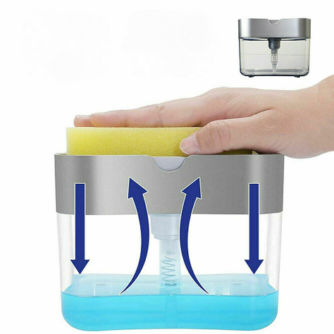 Dispensador De Jabón Lavaplatos Fregadero Porta Esponja-1