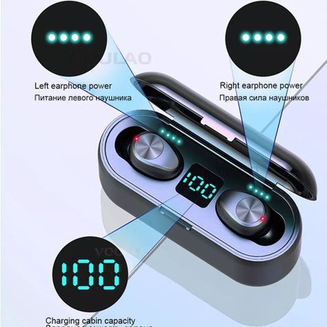 Audífonos inalámbricos Bluetooth In-Ear F9 V50-3