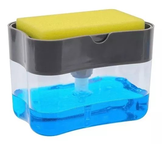Dispensador De Lavalozas Manual Con Esponja Con Recipiente-0