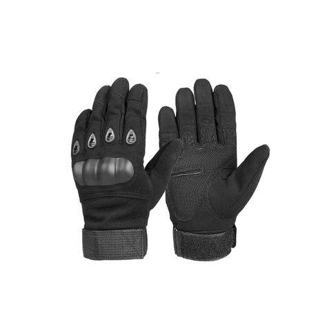 Guantes de Moto Protección de Nudillos Negro-1