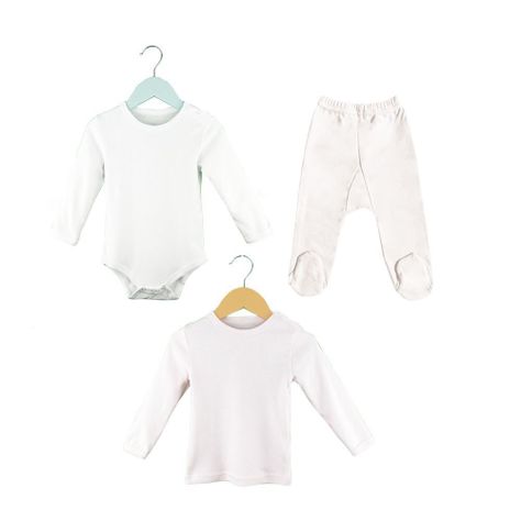 Set de Ropa Interior Lisa Blanca-0