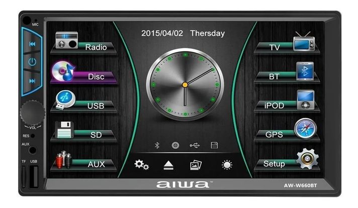 Radio Auto 2 Din Mirrorlink Touch De 7'' Aiwa W660bt-1