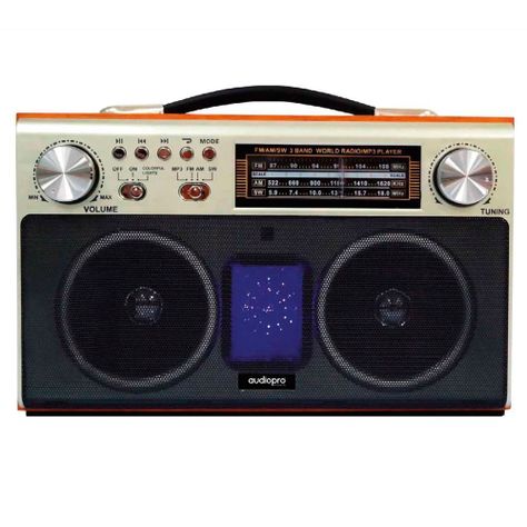 Radio Bluetooth Retro Portatil Audiopro Fm Usb Sd Ap02056-0