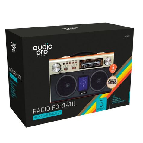 Radio Bluetooth Retro Portatil Audiopro Fm Usb Sd Ap02056-1