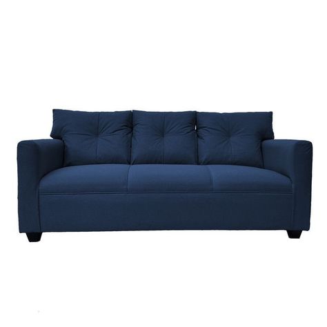 Sofá Mateo Chenille Azul Pata Plastica 3C-0