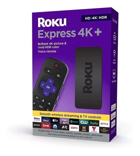 Roku Express 4K+ 3941 de voz 4K negro-0