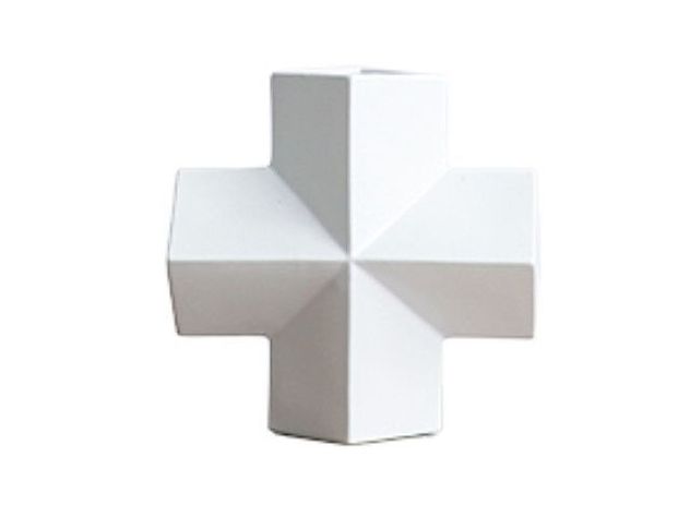 Jarrón blanco en forma de cruz-0
