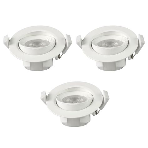 Pack 3 Foco Basculante LED Embutido Spot 6,5W 3000K Redondo Para Cielo-0