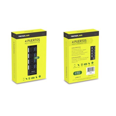Hub USB 3.0 4 Puertos Multi Cargador Tecnolab-3