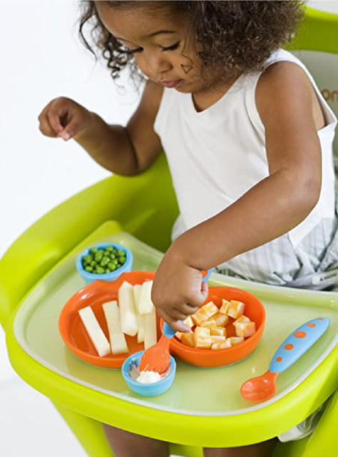Set Plato Groovy con Cubiertos - Naranjo-2