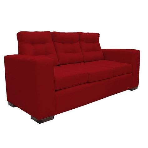 Sofá Antu Felpa Rojo 3 Cuerpos-1