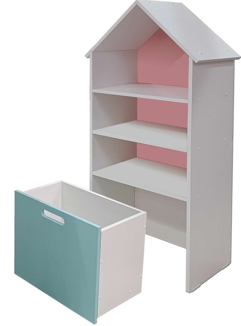 Juguetero Repisa Casa Infantil Rosado Celeste Montessori-1