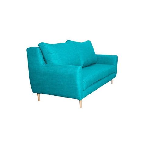 Sofá Lenora Chenille Tipo Lino Turquesa 2C-1