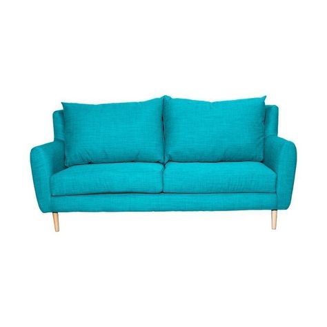 Sofá Lenora Chenille Tipo Lino Turquesa 2C-0